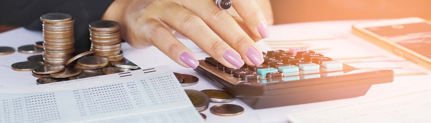 Person calculating numbers