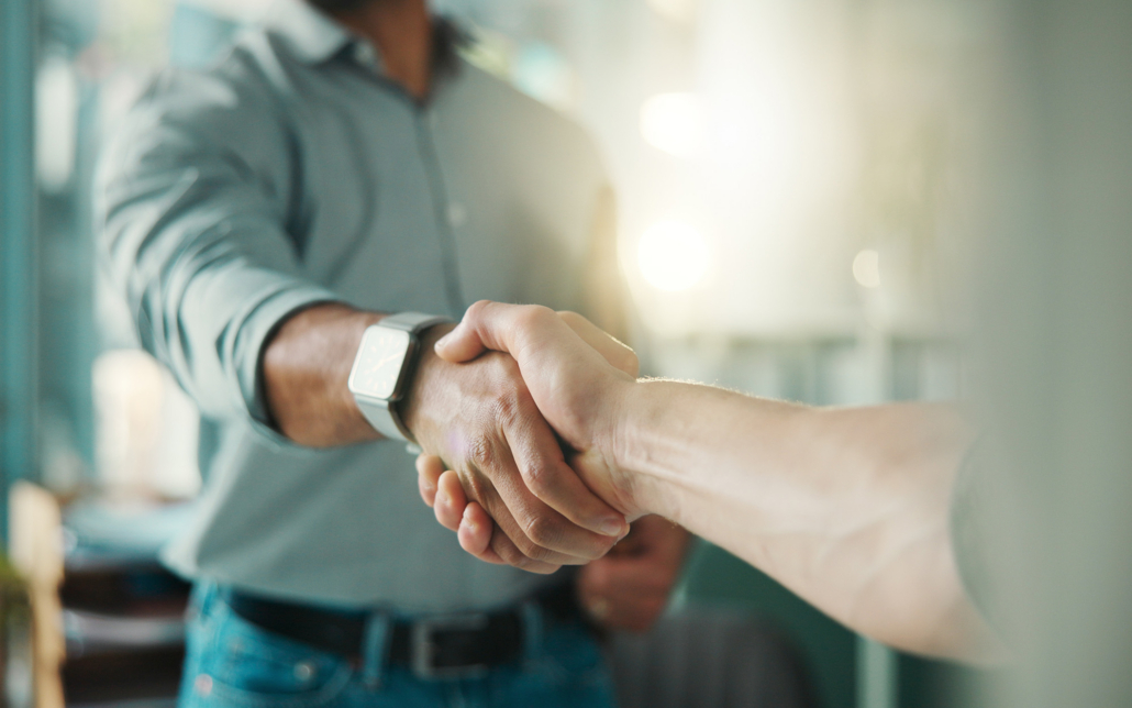 Shaking Hands, Job Interview And Recruitment With Deal At Office